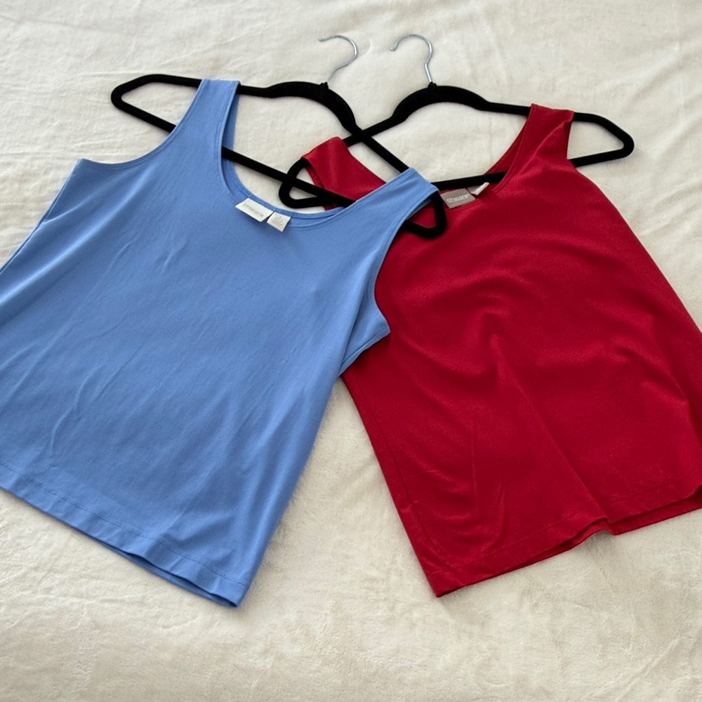 Chico's Vibrant Blue and Red Tank Tops